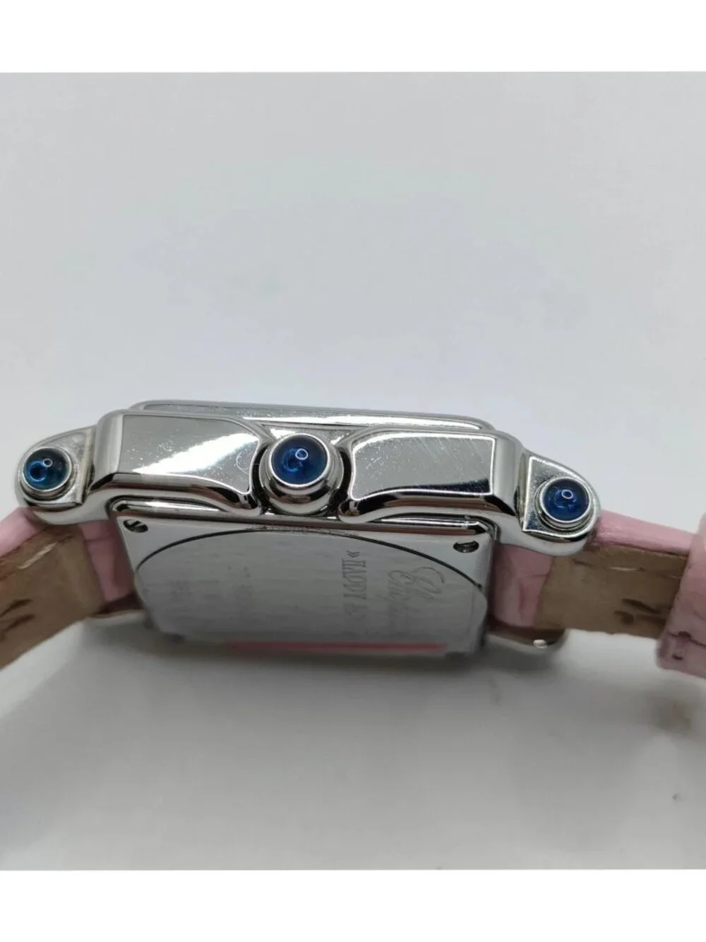 Chopard Happy Sport Square 5 Floating Diamond Pink Leather Quartz Watch